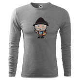 Da Oid Sinzer Griller Longsleeve Fitted Herren Grau Meliert Haiden Front